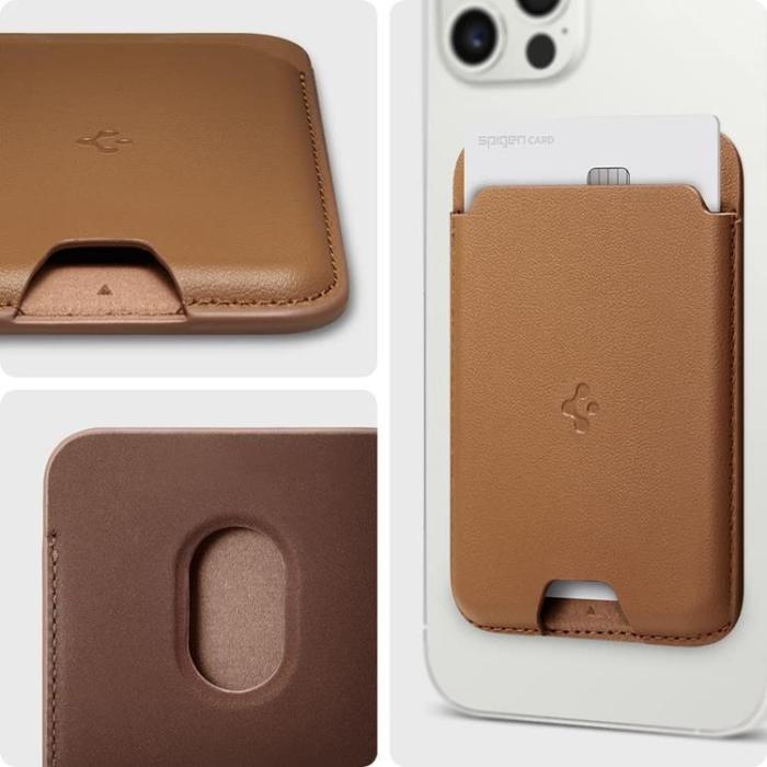 UTGATT - Spigen Valentinus Magsafe Universal Magnetic Korthållare - Brun