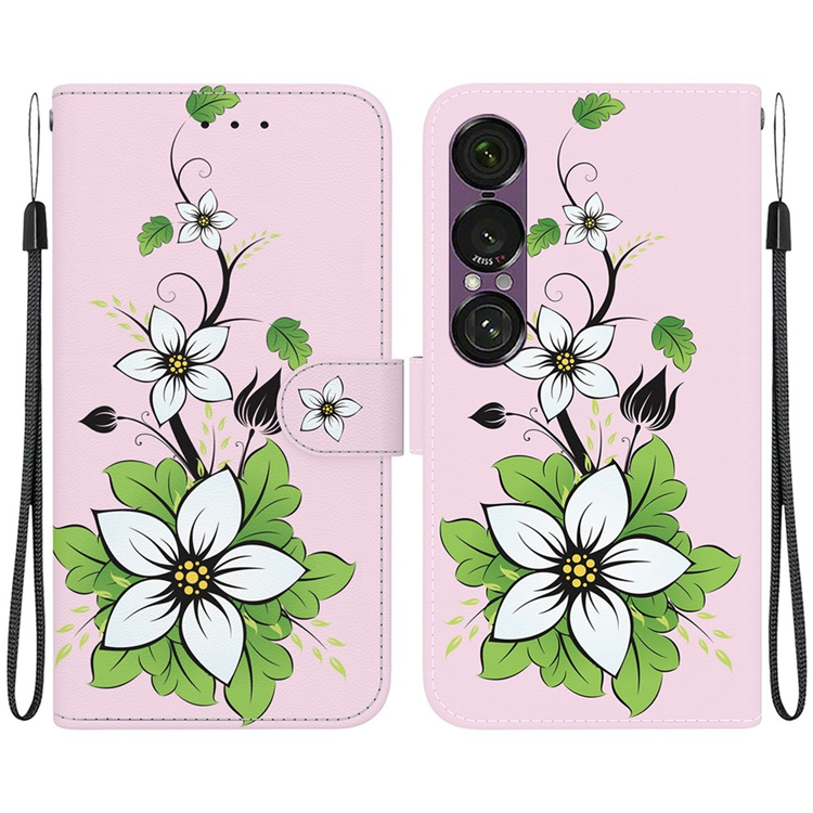 Sony Xperia 1 VII Plånboksfodral Pattern Printing - Lily | 2353 | AlltMobil