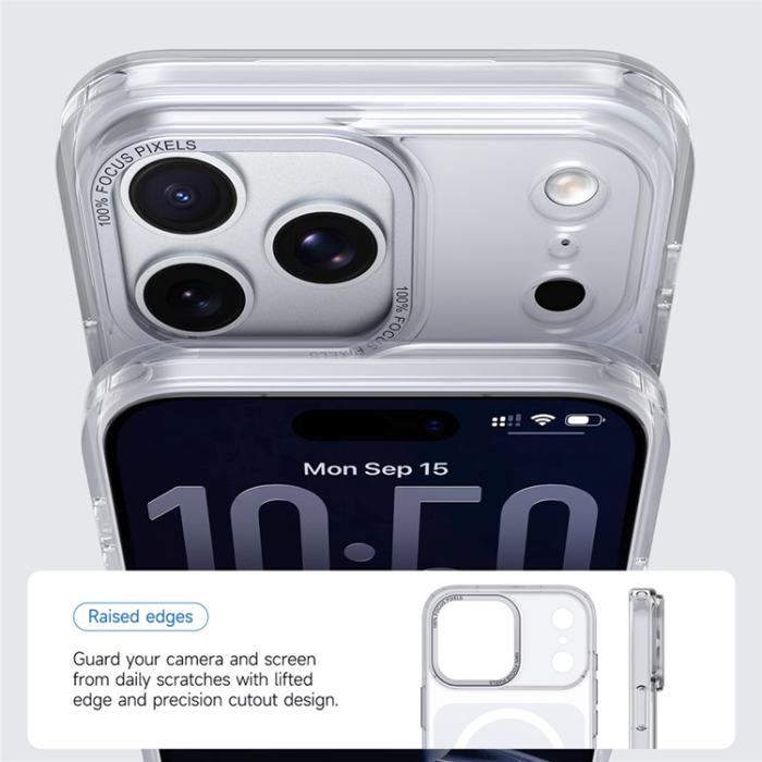 A-One Brand - iPhone 17 Pro Mobilskal MagSafe TPU Acrylic - Silver