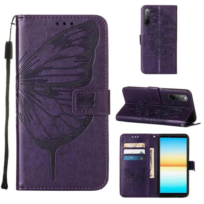 A-One Brand - Sony Xperia 10 IV Plånboksfodral Butterfly - Lila
