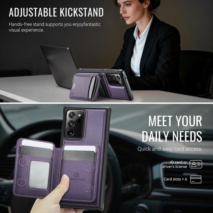 OEM - JEEHOOD Samsung Galaxy Note20 Ultra Fodral KonstLäder - Lila