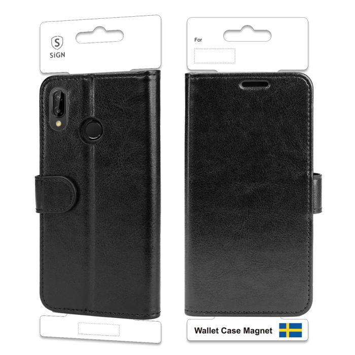 SiGN - SiGN Plånboksfodral för Huawei P20 Lite - Svart
