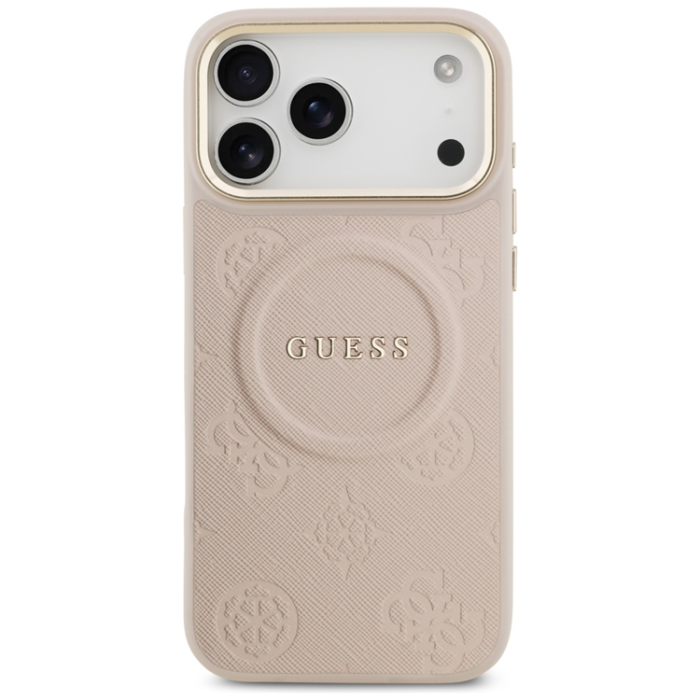 Guess - Guess iPhone 17 Pro Max Mobilskal Magsafe Peony Hot Stamp - Rosa