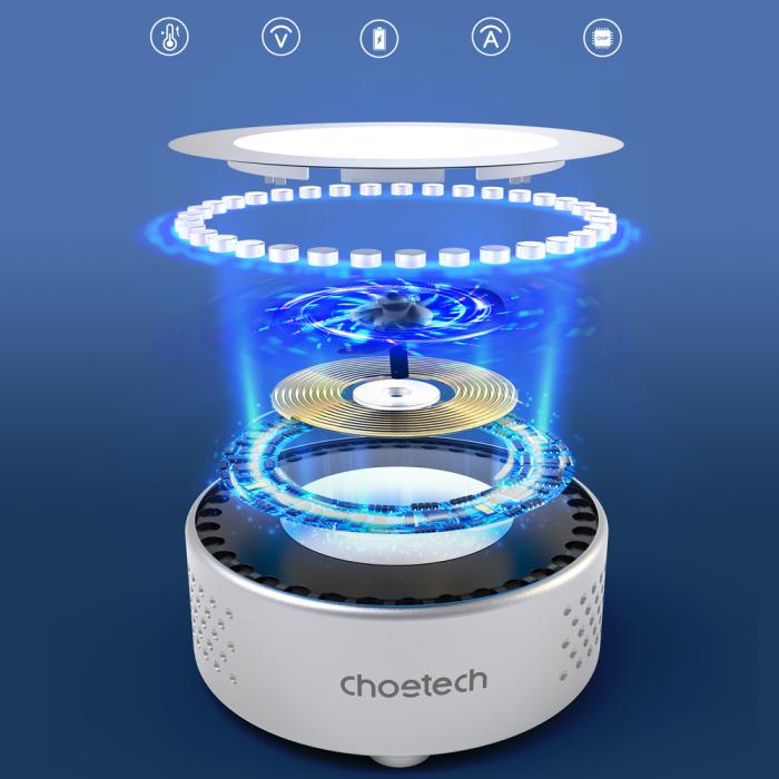 UTGATT1 - Choetech MagSafe Qi Trådlös Laddare 15W , USB-C Kabel - Silver