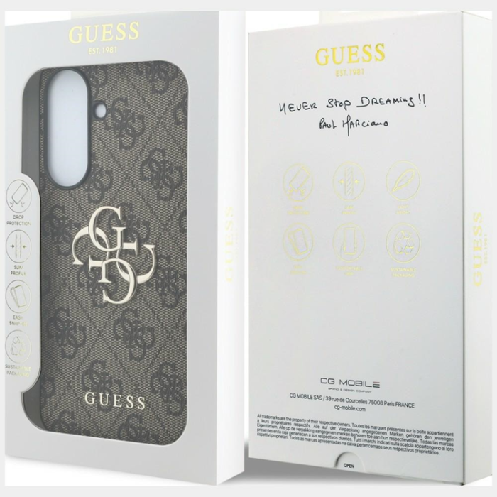 Guess - Guess Mobilskal För Galaxy A57 5G Läder 4G Metal Logo - Brun