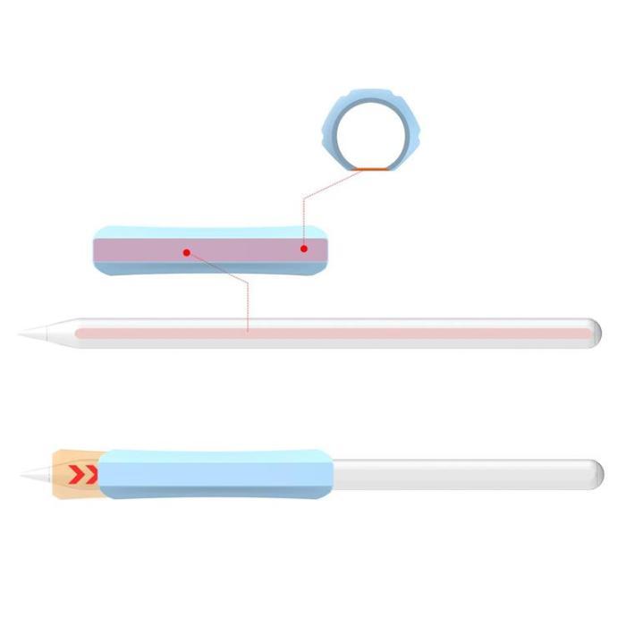 UTGATT1 - Stoyobe 3 Pcs Set Silikon Hållare För Stylus Penna - Mörkblå/Ljusblå/Svart