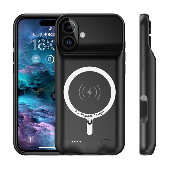 A-One Brand - iPhone 16 Plus Batteriskal Magsafe 7000mAh B19 - Svart