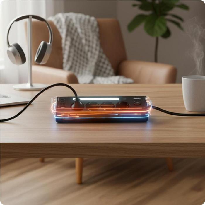 Huslog - Huslog Vertikal Grenuttag med LED HUS1054 - Svart