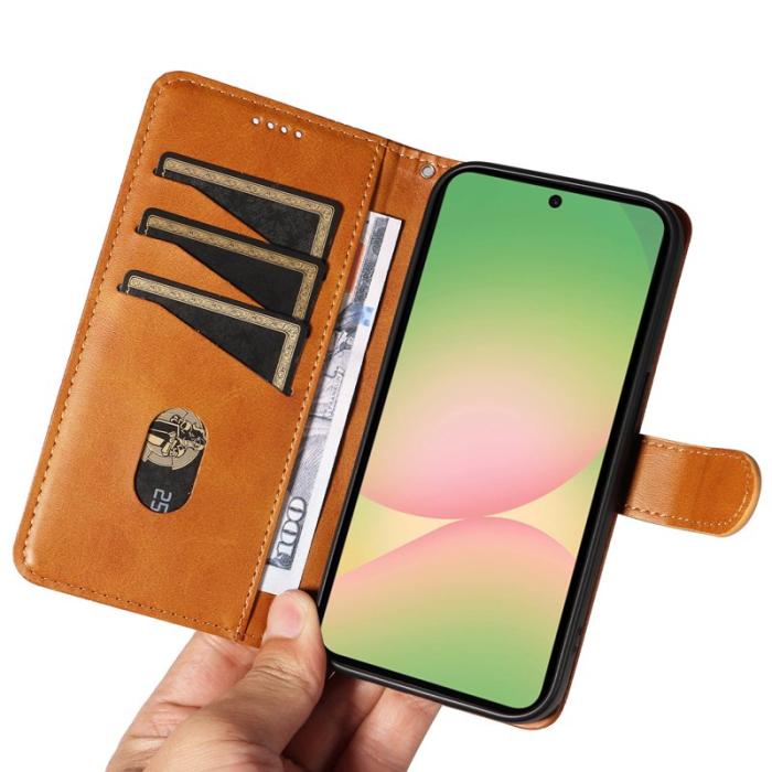 OEM - Samsung Galaxy A57 Plånboksfodral Konstläder - Brun