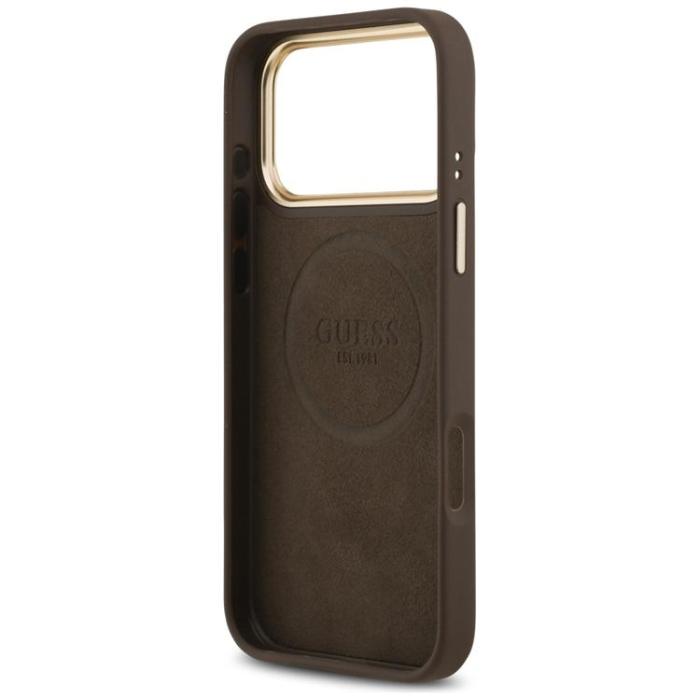 Guess - Guess iPhone 17 Pro Max Mobilskal MagSafe 4G Logo Plate - Brun