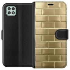 iSecrets - Pl&aring;nboksfodral till Samsung Galaxy A22 5G med Gyllene Murstenar