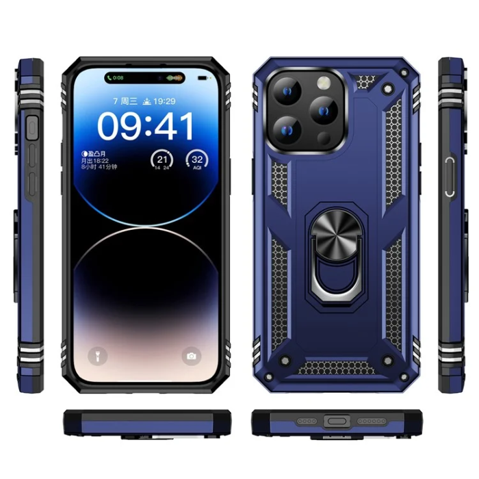A-One Brand - iPhone 15 Pro Mobilskal med Kickstand - Blå