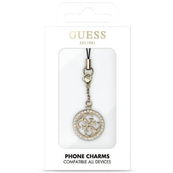 Guess - Guess Mobilrem Rhinestone Charm - Guld
