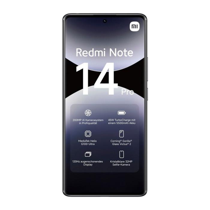Xiaomi - Xiaomi Redmi Note 14 Pro 12GB/512GB 4G Midnatts Svart