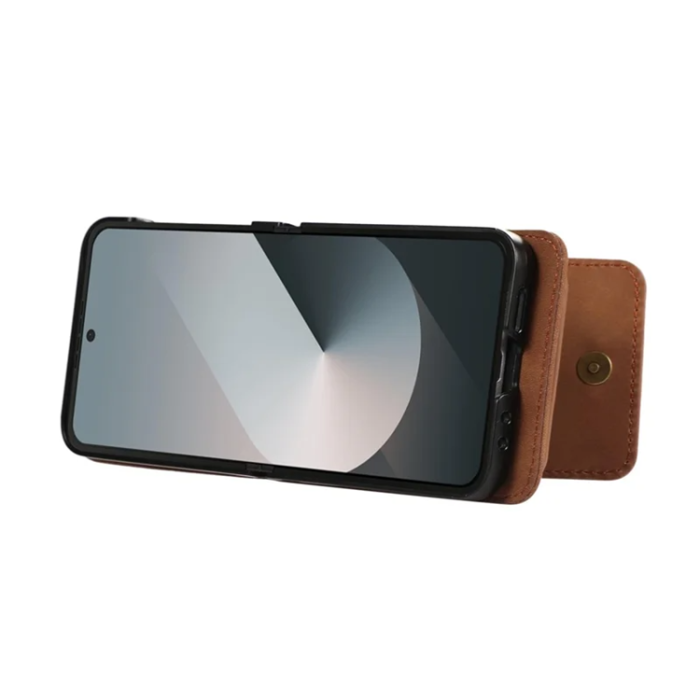 A-One Brand - Galaxy Z Flip7 Plånboksfodral Kickstand med Axelrem - Brun