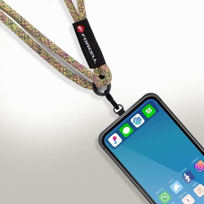 Forcell - Forcell Crossbody Mobilrem Lanyard med Justerbar Längd - Grön Lila