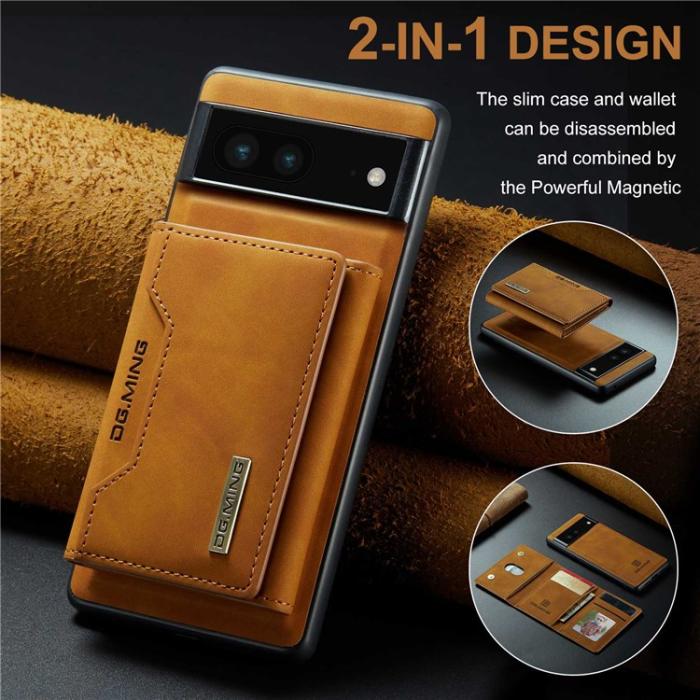 DG.MING - DG.MING Google Pixel 6a Plånboksfodral Detachable 2-in-1 M2 - Brun
