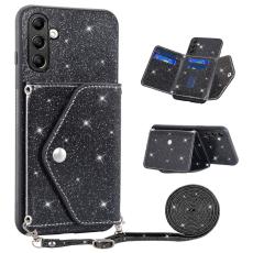 OEM - Mobilfodral f&ouml;r Samsung Galaxy S26 Kortfack Kickstand Konstl&auml;der - Svart