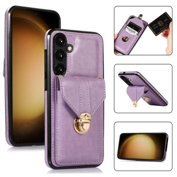 OEM - Mobilfodral för Samsung Galaxy S26 Kortfack Kickstand Konstläder + TPU - Lila