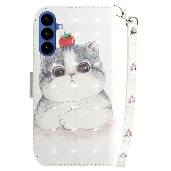 OEM - Plånboksfodral för Samsung Galaxy S26 Konstläder Mönster - Söt Katt - Grå
