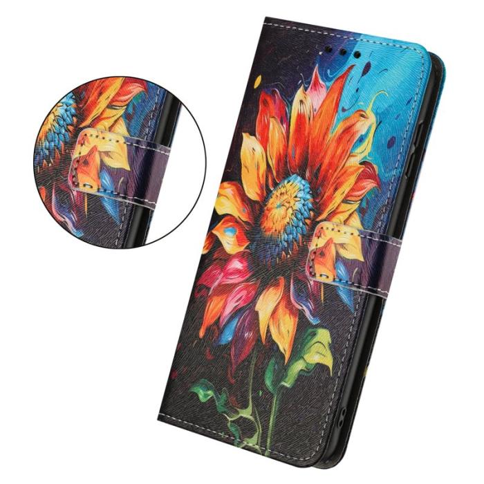 OEM - Plånboksfodral för Samsung Galaxy S26 Konstläder Mönster - Solros