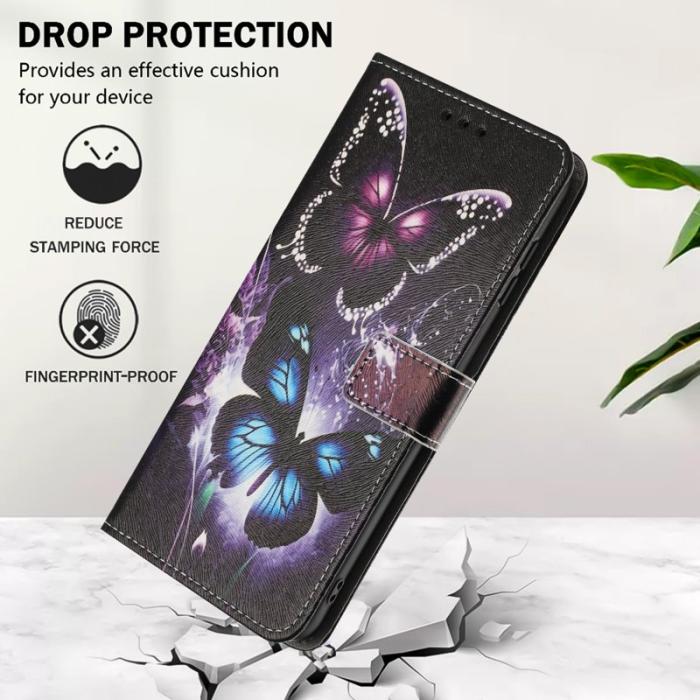 OEM - Plånboksfodral för Samsung Galaxy S26 Konstläder Mönster - Två fjärilar