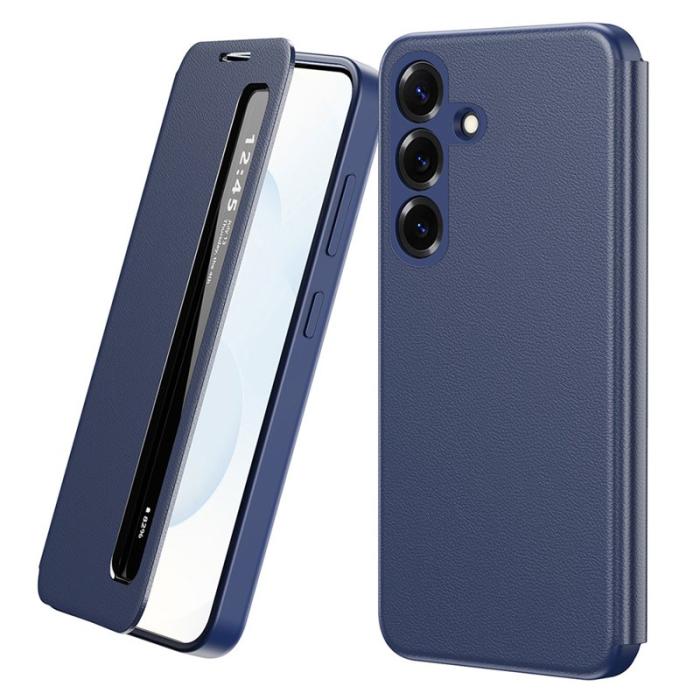 OEM - Mobilfodral för Samsung Galaxy S26 Smart View Konstläder - Safir