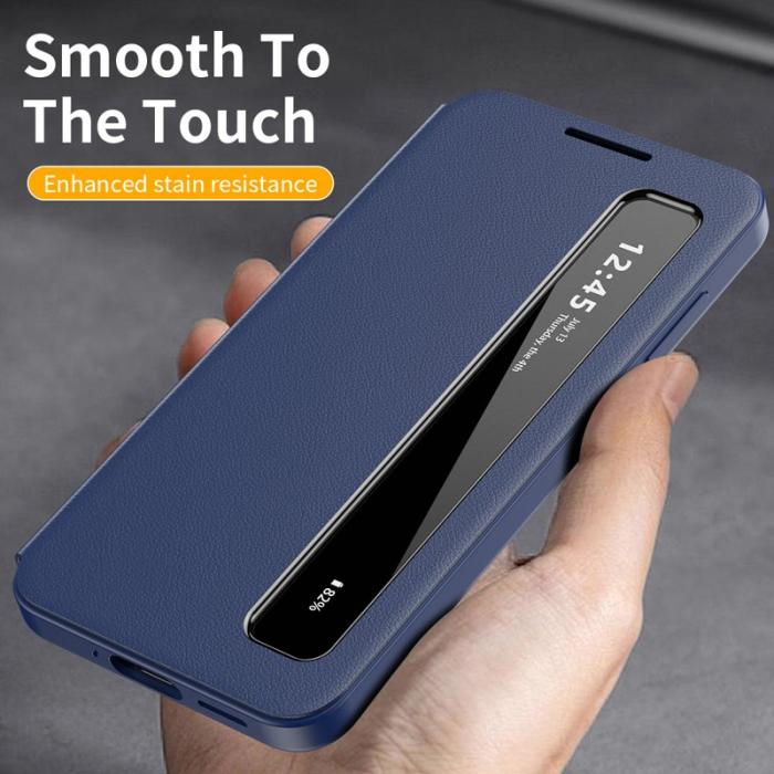 OEM - Mobilfodral för Samsung Galaxy S26 Smart View Konstläder - Safir