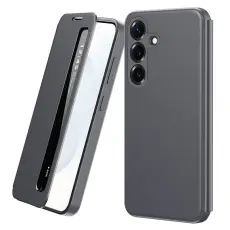 OEM - Mobilfodral f&ouml;r Samsung Galaxy S26 Smart View Konstl&auml;der - Gr&aring;