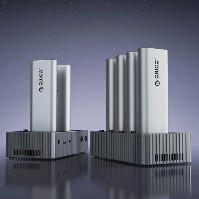 ORICO - Orico 4-Diskdockningsstation M.2 NVME klonfunktion - Grå