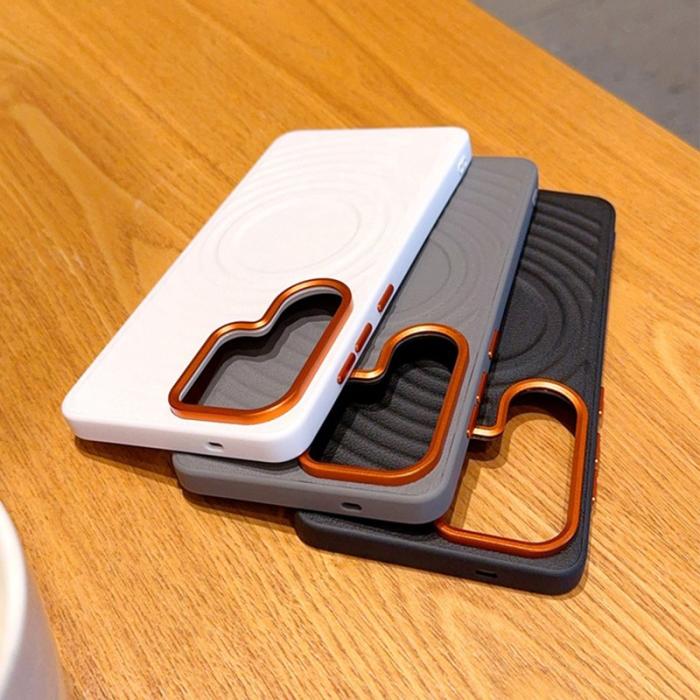 OEM - Mobilskal för Samsung Galaxy S26 Ultra Magnetiskt Konstläder - Vit
