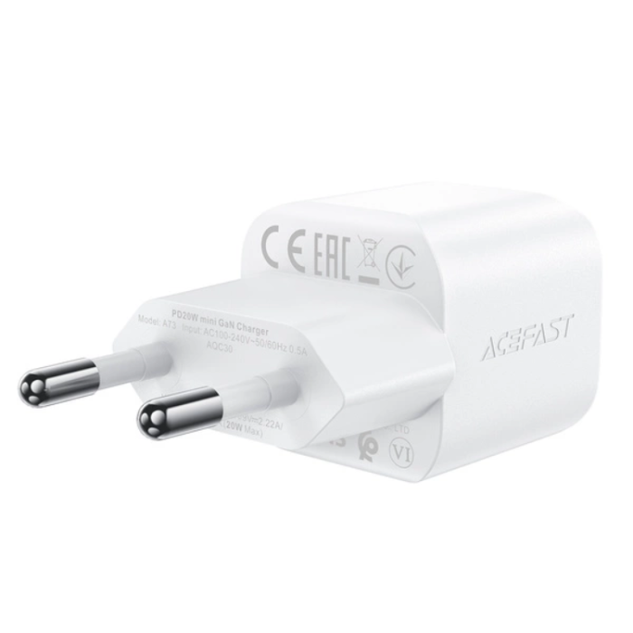 Acefast - Acefast Väggladdare USB-C 20W Med Kabel A73 - Vit