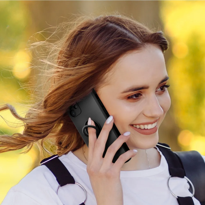 OEM - Xiaomi Redmi Note 14 Pro 4G Mobilskal Silikon Ring - Svart