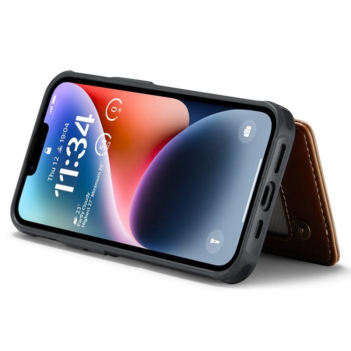 Caseme - CASEME C22 iPhone 14 Plus Fodral KonstLäder RFID-Skydd- Brun