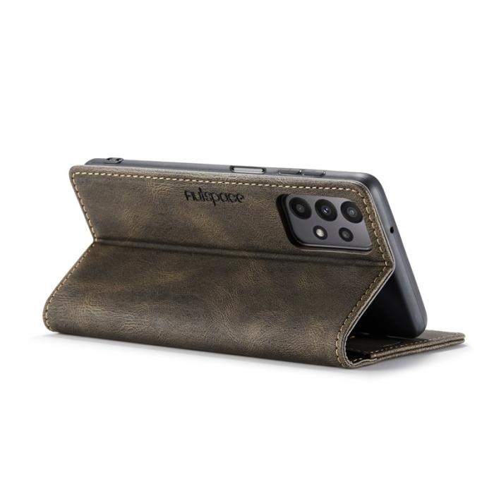 AUTSPACE - AUTSPACE A01 Wallet Fodral för Samsung Galaxy M23 5G - KonstLäder - Kaffe