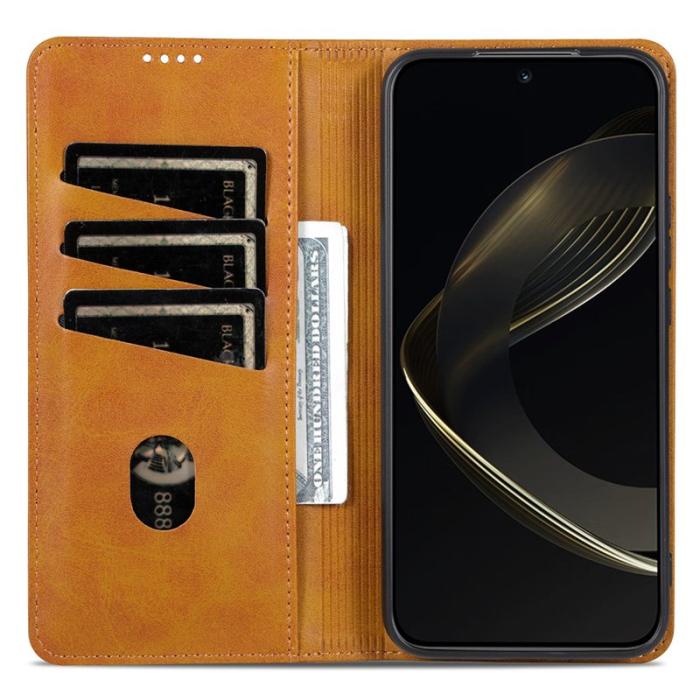 AZNS - AZNS Samsung Galaxy S25 Ultra Plånboksfodral Konstläder - Brun