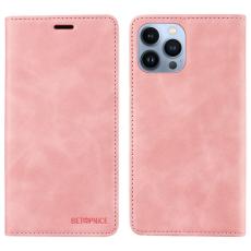 BETOPNICE - BETOPNICE 003 iPhone 12 Pro Max Pl&aring;nboksfodral Konstl&auml;der - Rosa