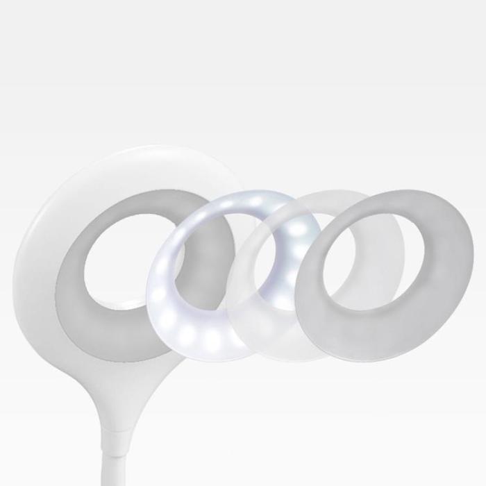 UTGATT5 - Trådlös LED-läslampa med klämma + micro USB-kabel - Vit