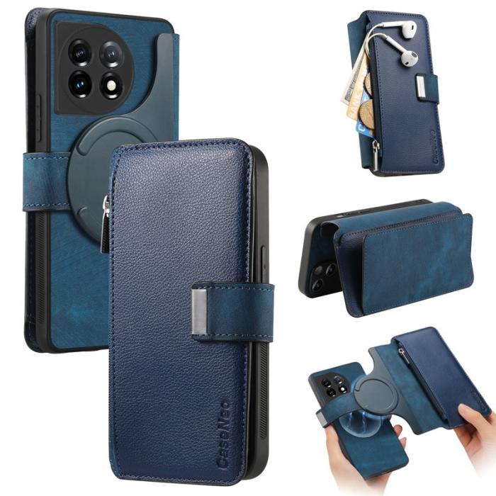 CASENEO - CASENEO OnePlus 11 5G Plånboksfodral MW-02 Konstläder - Blå