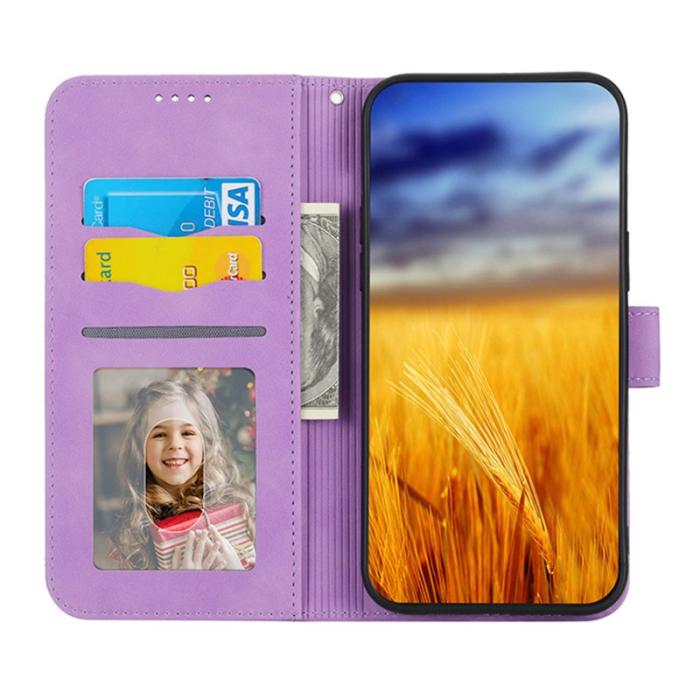 DIERFENG - DIERFENG DF-03 iPhone 14 Plus Plånboksfodral Konstläder - Lila