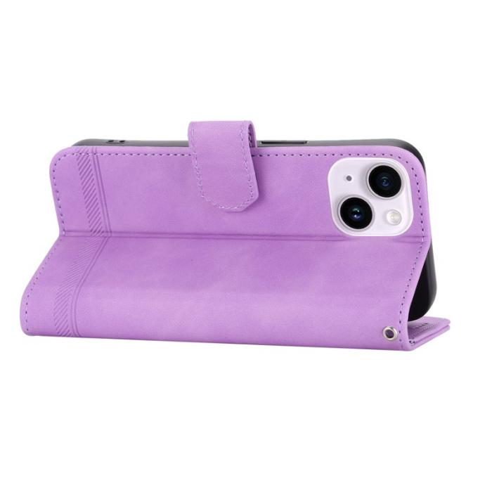 DIERFENG - DIERFENG DF-03 iPhone 14 Plus Plånboksfodral Konstläder - Lila
