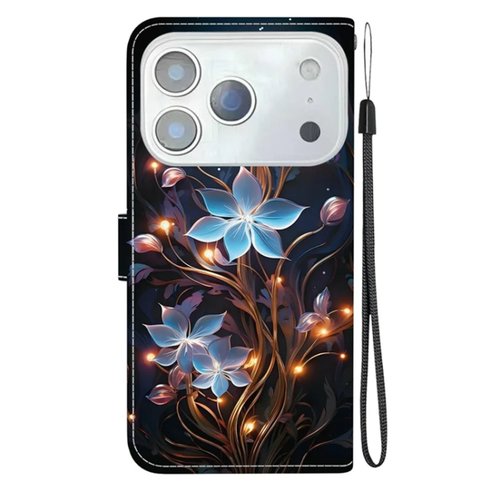 A-One Brand - iPhone 17 Pro Max Plånboksfodral Med Lanyard - Small Lantern Flower