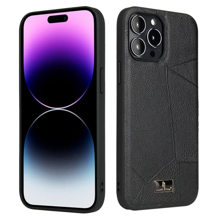 FIERRE SHANN - FIERRE SHANN för iPhone 14 Pro Max Fodral KonstLäder - Vit