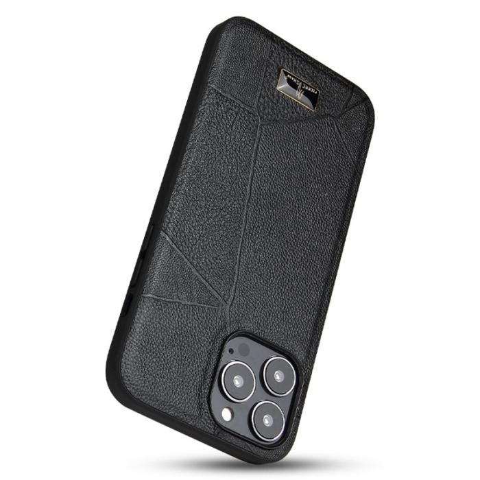 FIERRE SHANN - FIERRE SHANN för iPhone 14 Pro Max Fodral KonstLäder - Vit