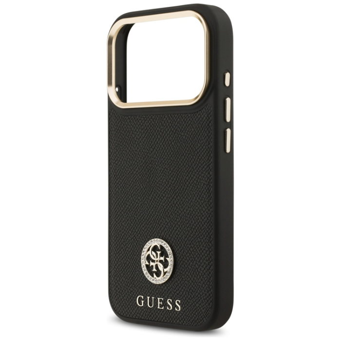 Guess - Guess iPhone 17 Pro Max Mobilskal Magsafe Grained Strass Logo - Svart