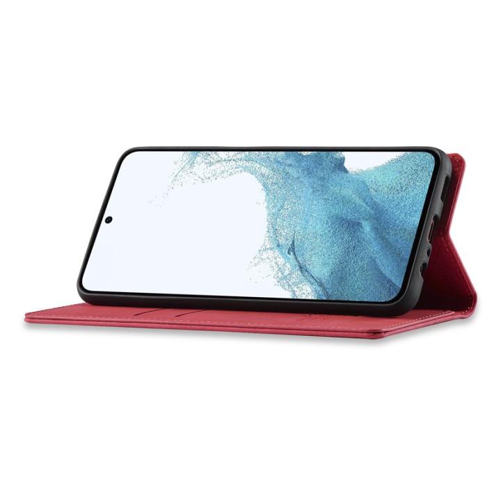 LC.imeeke - LC.IMEEKE Plånboksfodral för Samsung Galaxy S23 FE - Konstläder- Röd