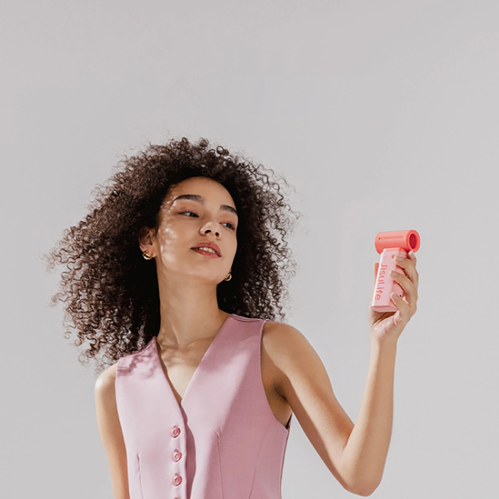 Jisulife - Jisulife Bärbar USB Handfläkt 3600 mAh Life9 - Rosa