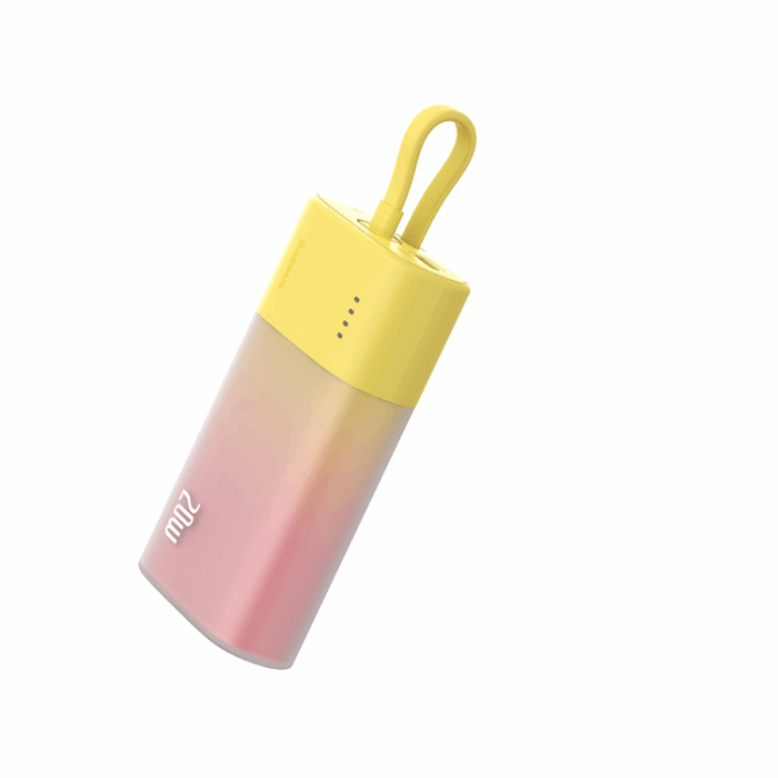 BASEUS - Baseus Powerbank 5200mAh Popsicle 20W - Gul/Rosa