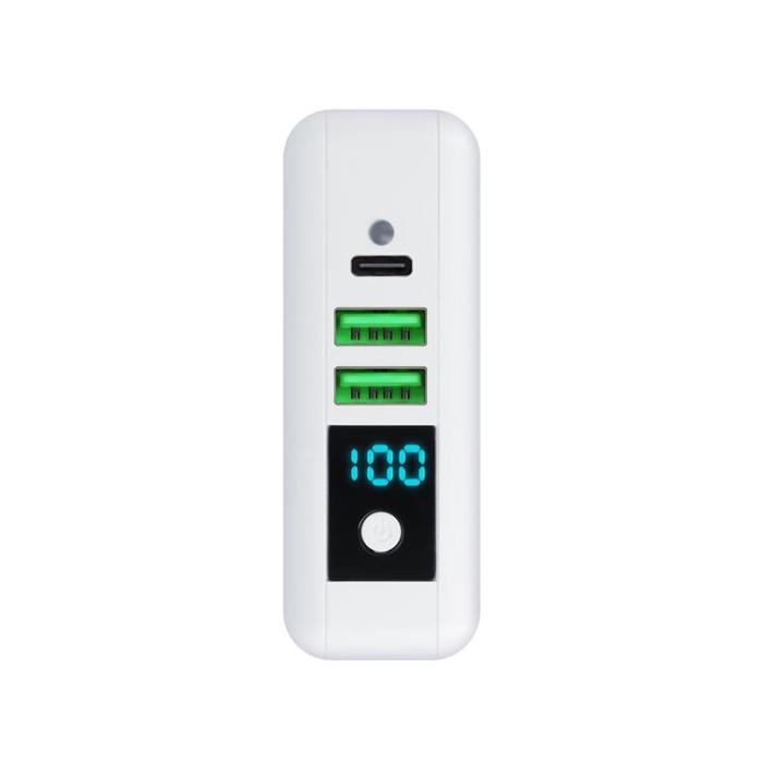 Forcell - Forcell 4in1 Väggladdare USB/USB-C och Powerbank 8000 mAh 15W - Vit