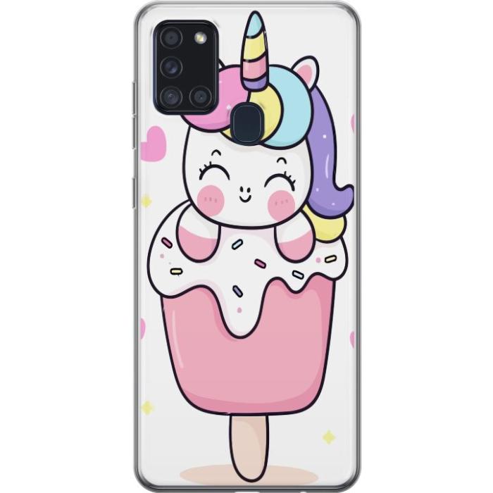 iSecrets - Mobilskal till Samsung Galaxy A21s med Glad enhörning